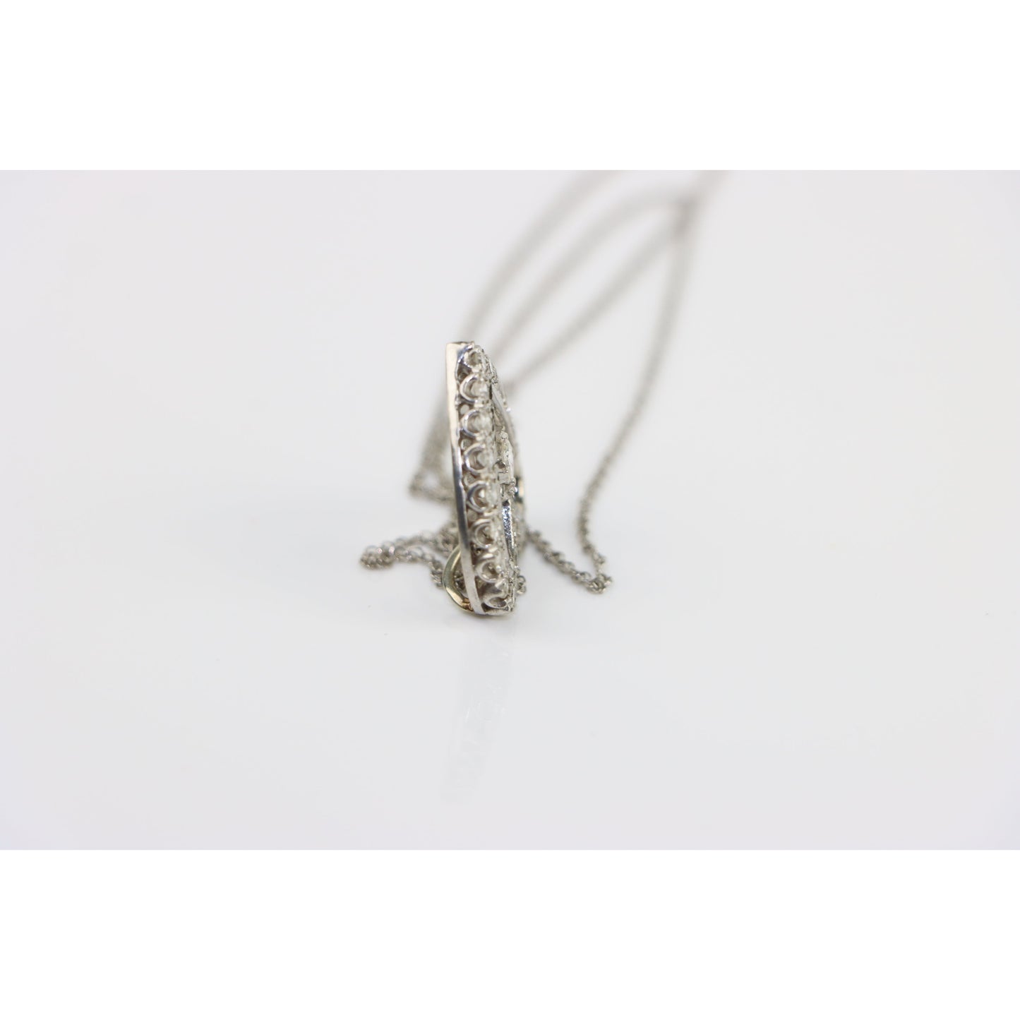 1.74 Carat Diamond Heart Pendant 14K Gold Necklace