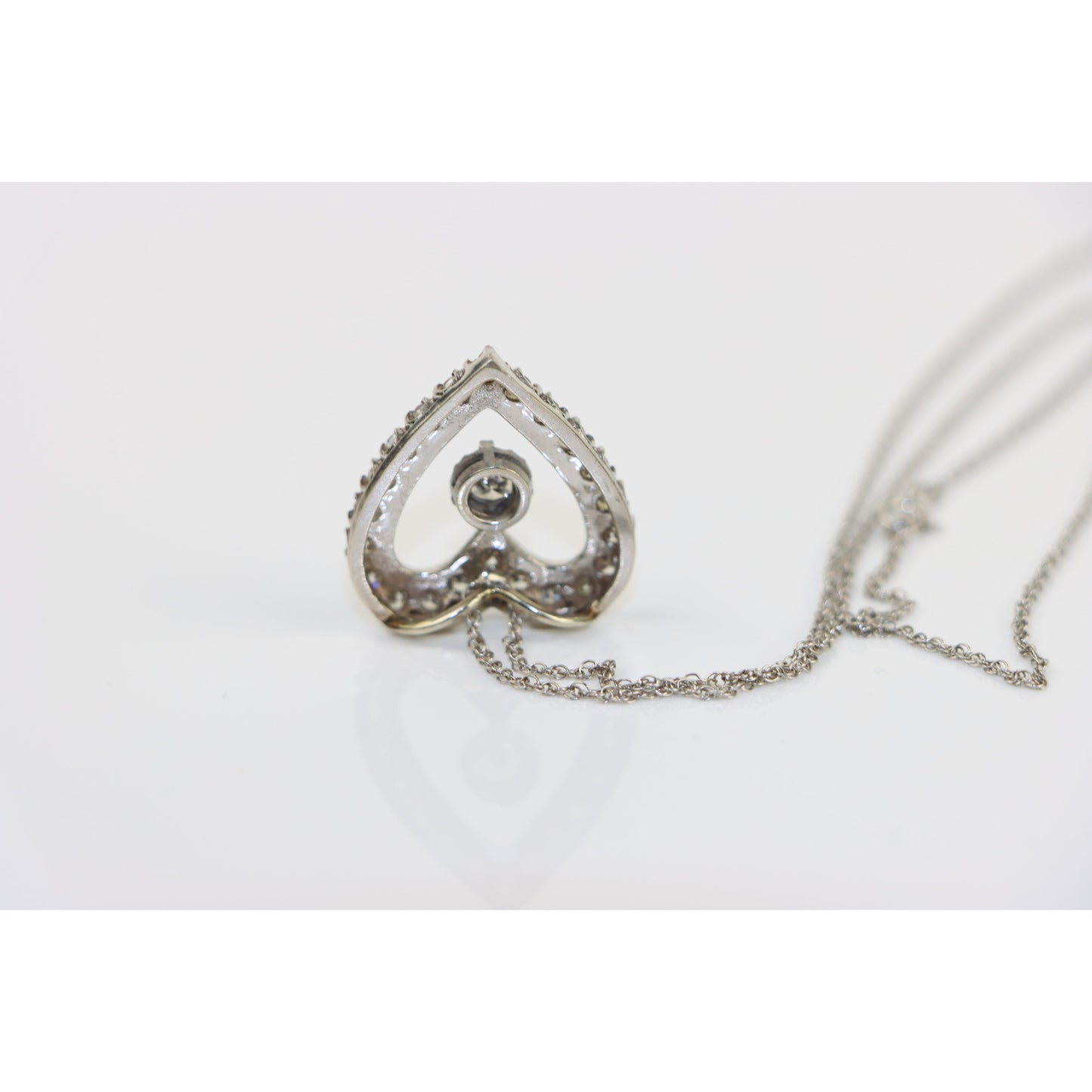 1.74 Carat Diamond Heart Pendant 14K Gold Necklace