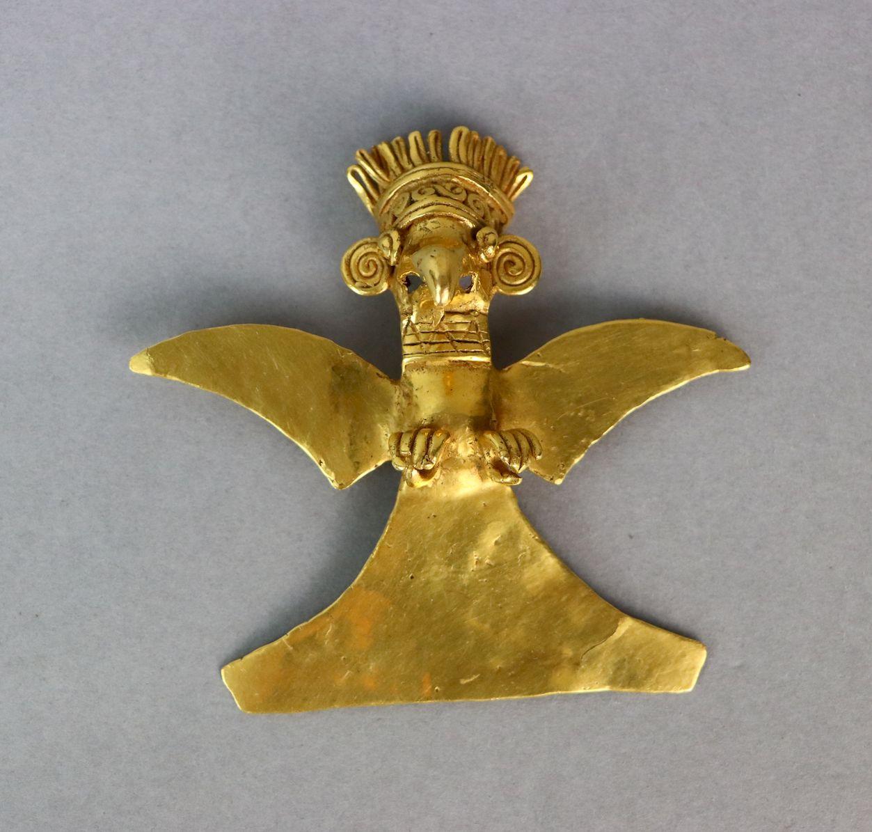 24K Gold Pre Colombia Eagle Pendant