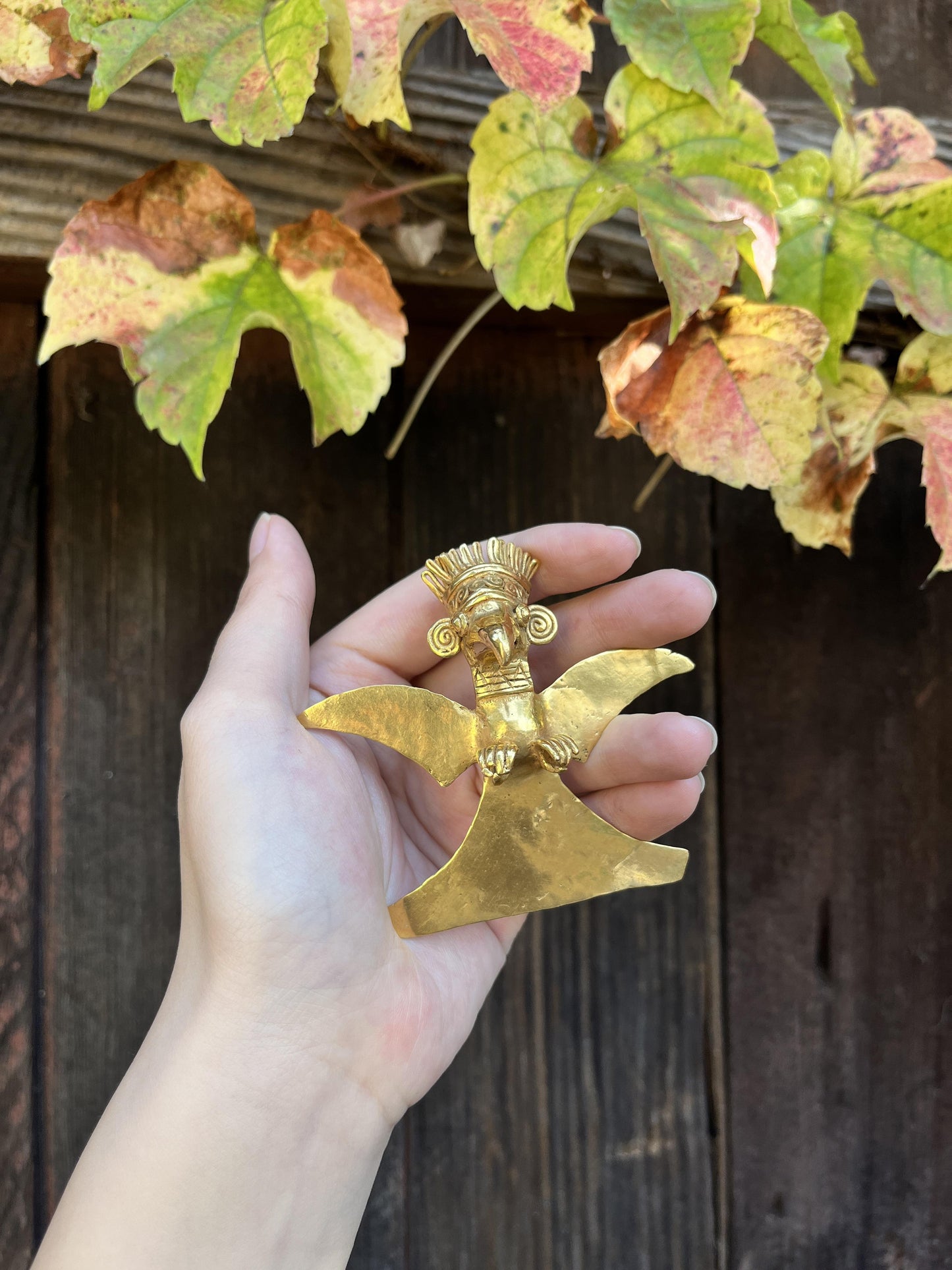 24K Gold Pre Colombia Eagle Pendant