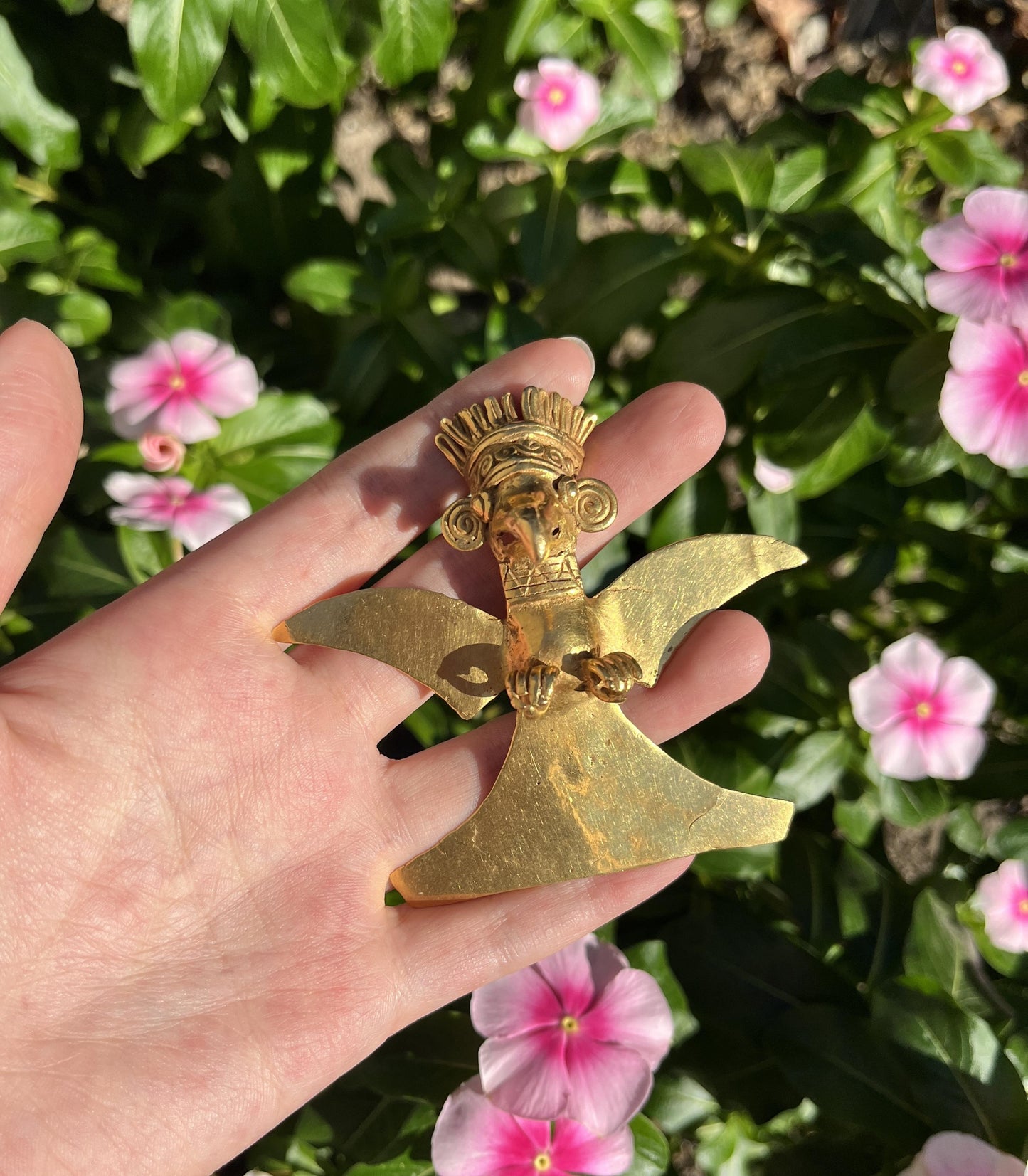 24K Gold Pre Colombia Eagle Pendant