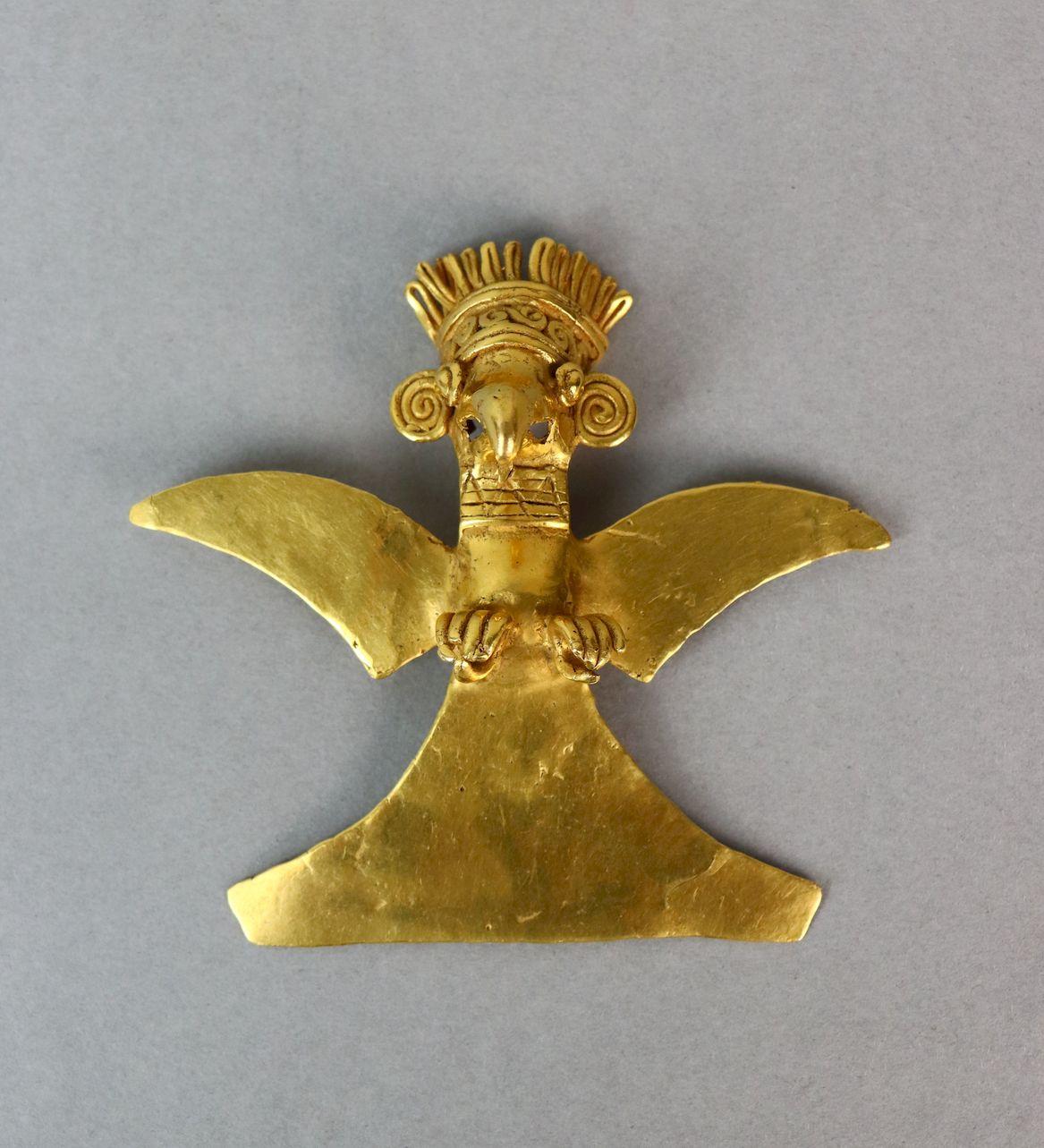 24K Gold Pre Colombia Eagle Pendant
