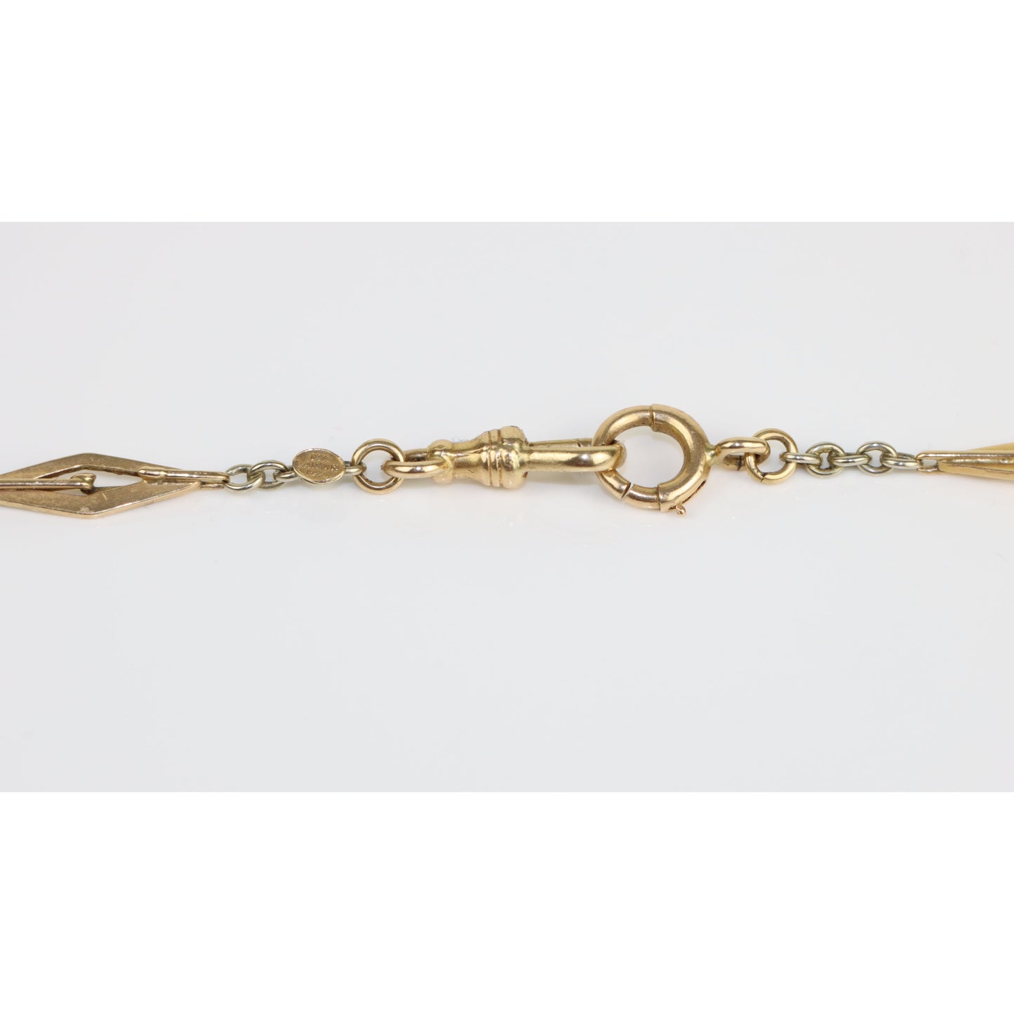 Art Deco 1923 Landin 14K Gold Pocket Watch Fob Chain Necklace