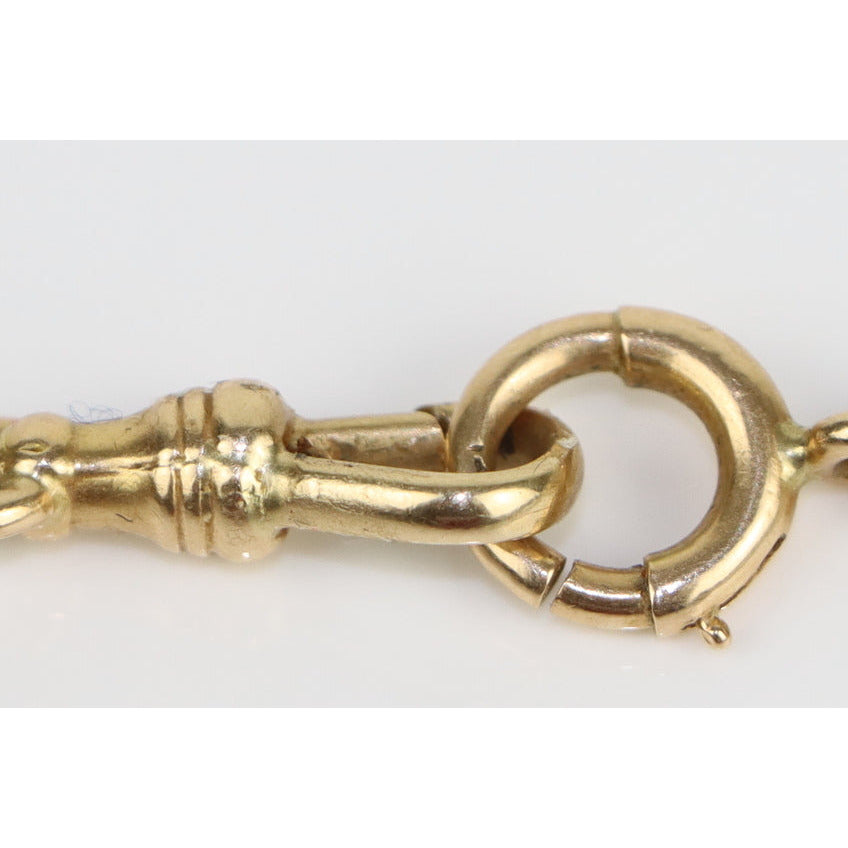 Art Deco 1923 Landin 14K Gold Pocket Watch Fob Chain Necklace