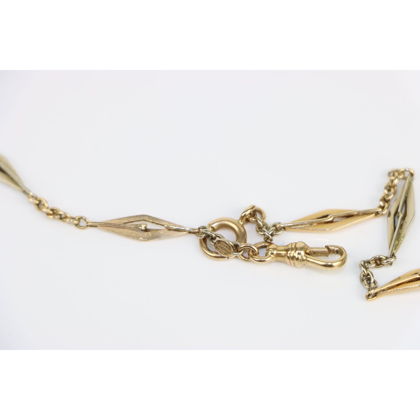 Art Deco 1923 Landin 14K Gold Pocket Watch Fob Chain Necklace
