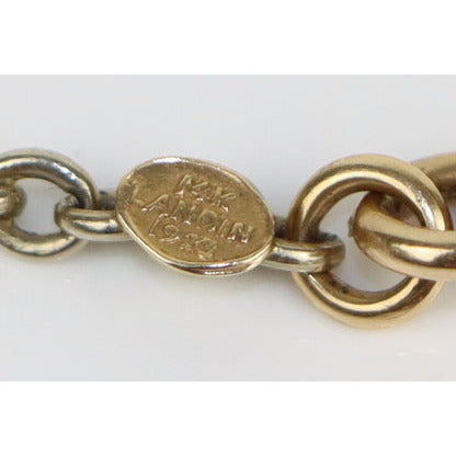 Art Deco 1923 Landin 14K Gold Pocket Watch Fob Chain Necklace