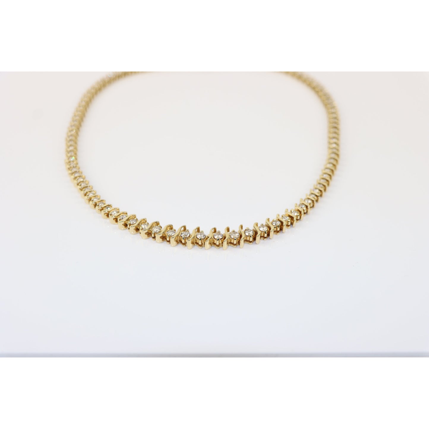 Vintage 8.09 Carat Diamond Riviera Necklace