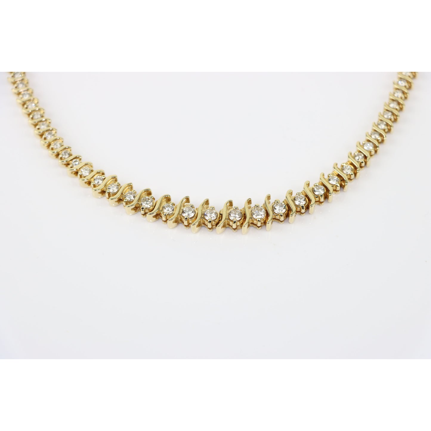 Vintage 8.09 Carat Diamond Riviera Necklace