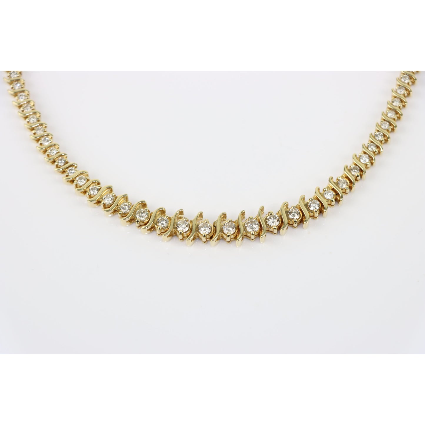 Vintage 8.09 Carat Diamond Riviera Necklace