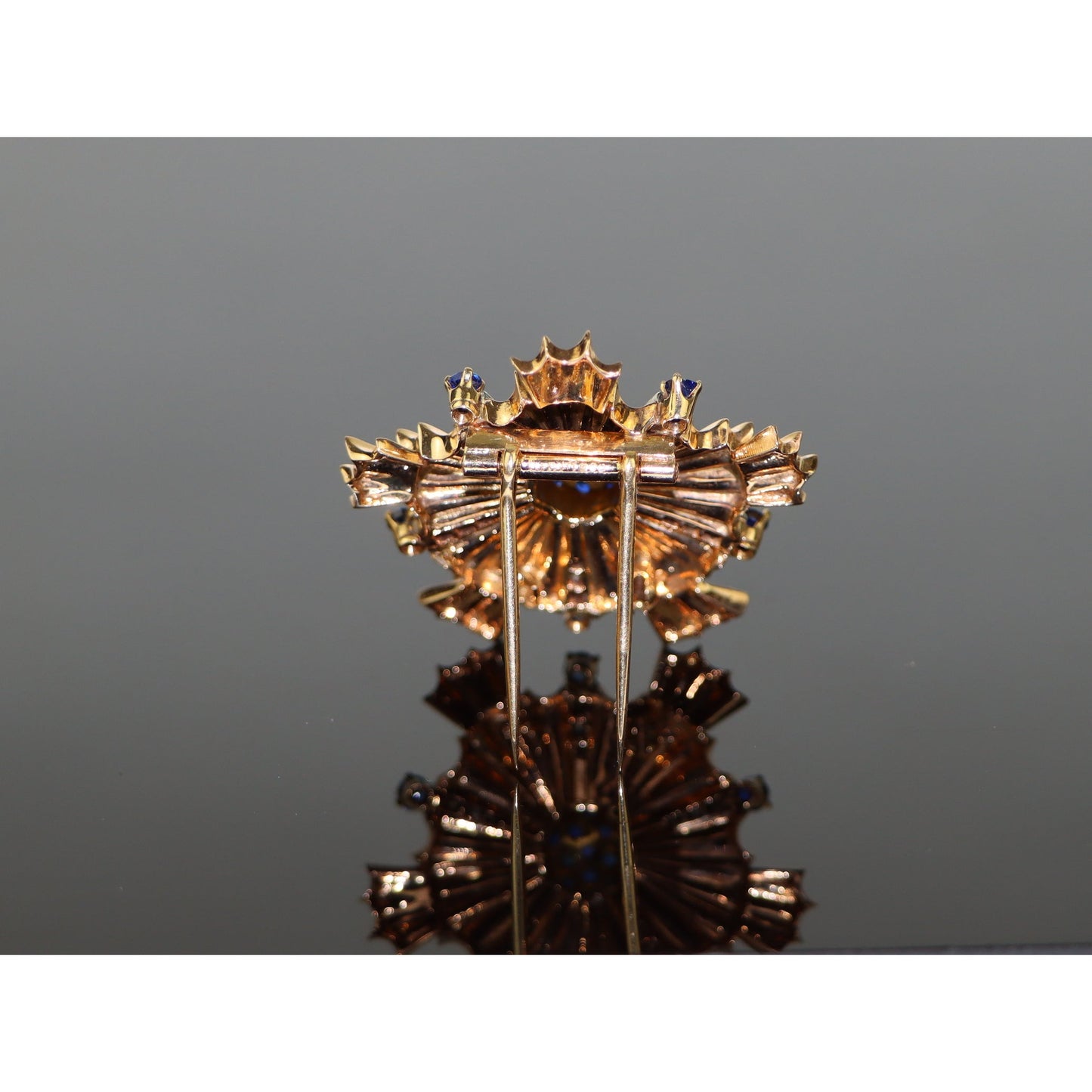 Retro Tiffany & Co. Diamond and Sapphire Starburst Brooch Pin