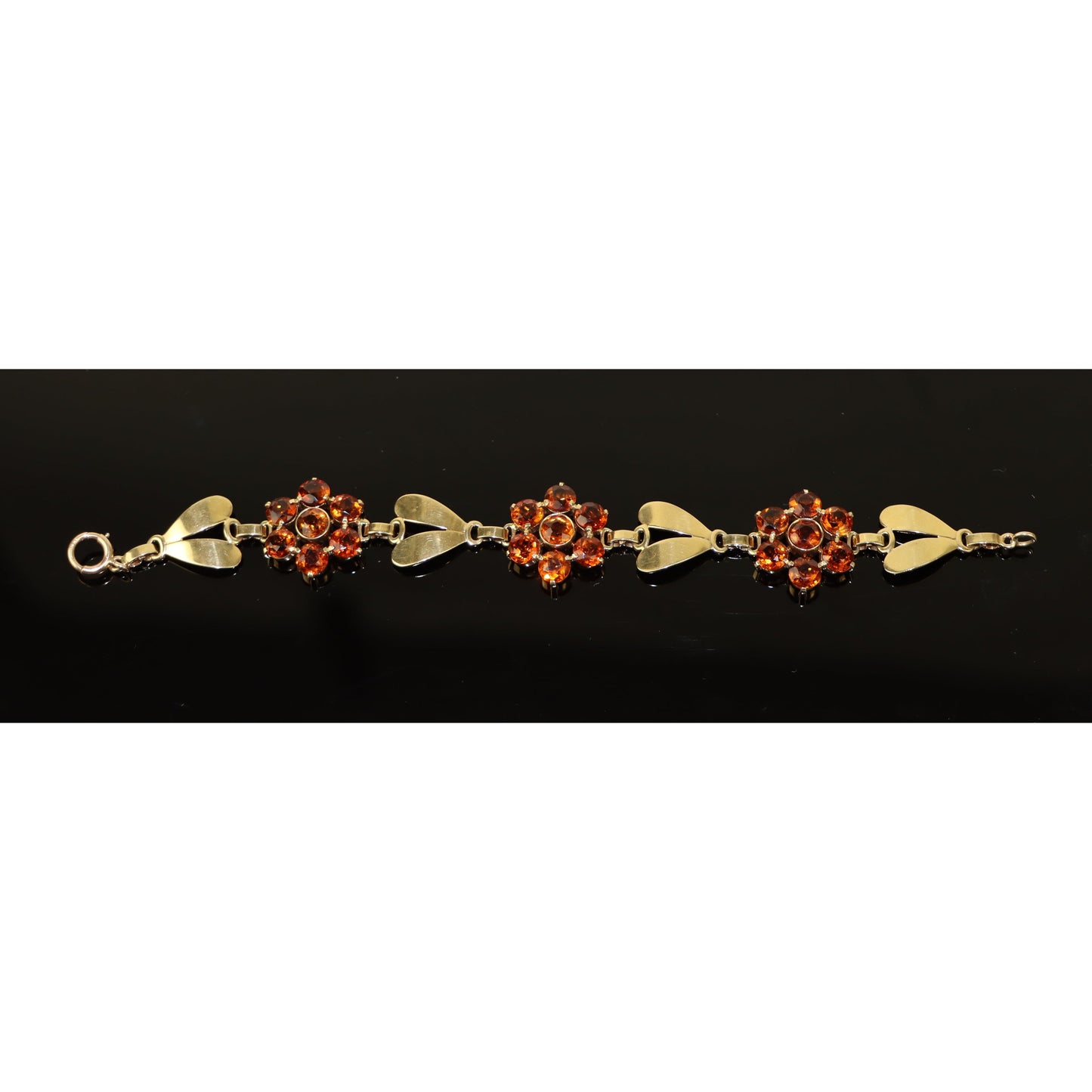 Vintage Tiffany & Co. 14k Gold Citrine Flower Bracelet