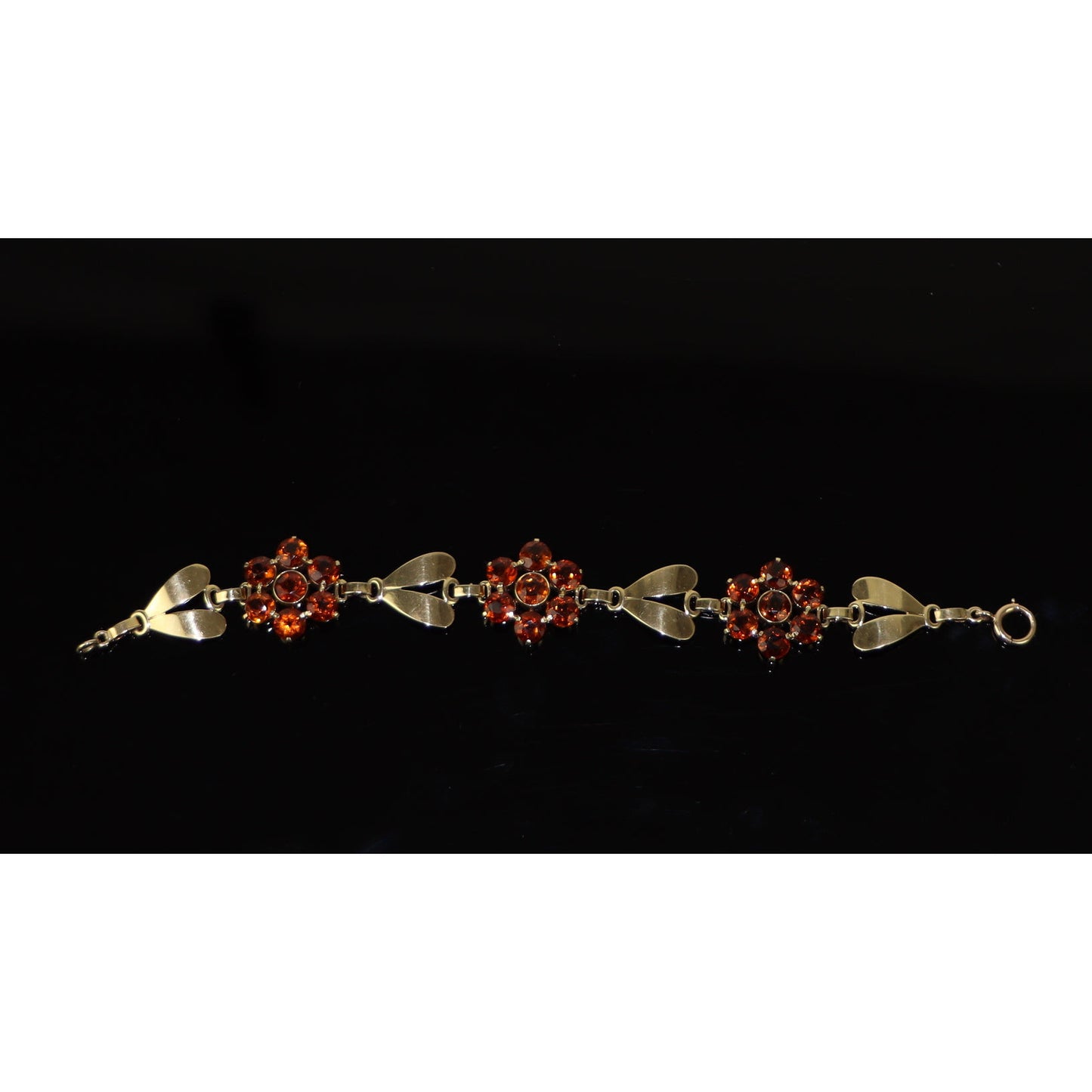 Vintage Tiffany & Co. 14k Gold Citrine Flower Bracelet