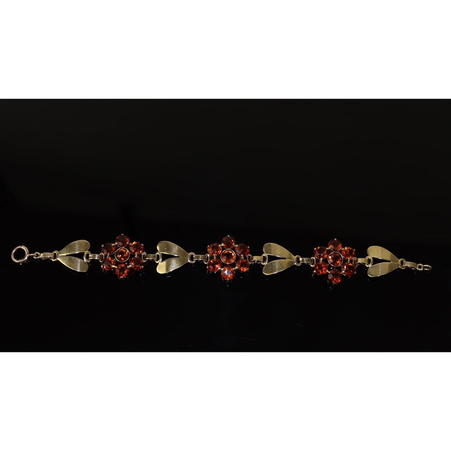 Vintage Tiffany & Co. 14k Gold Citrine Flower Bracelet
