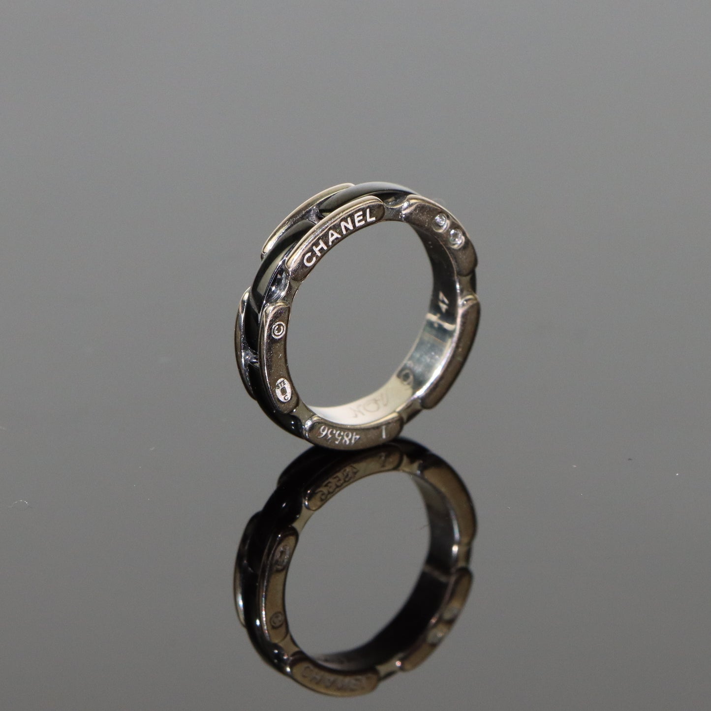 Chanel & Baumer Collaboration 18K White Gold Black Ceramic Ultra Ring