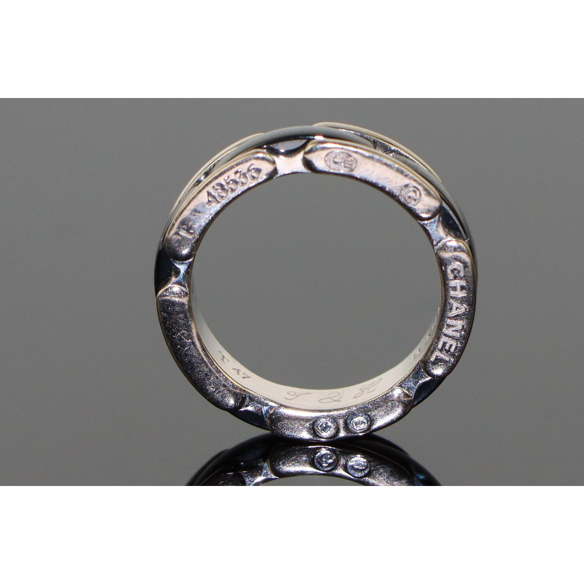 Chanel & Baumer Collaboration 18K White Gold Black Ceramic Ultra Ring