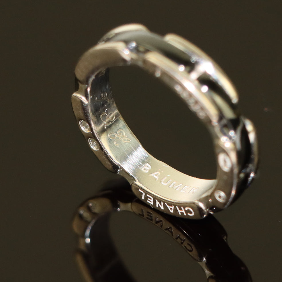 Chanel & Baumer Collaboration 18K White Gold Black Ceramic Ultra Ring