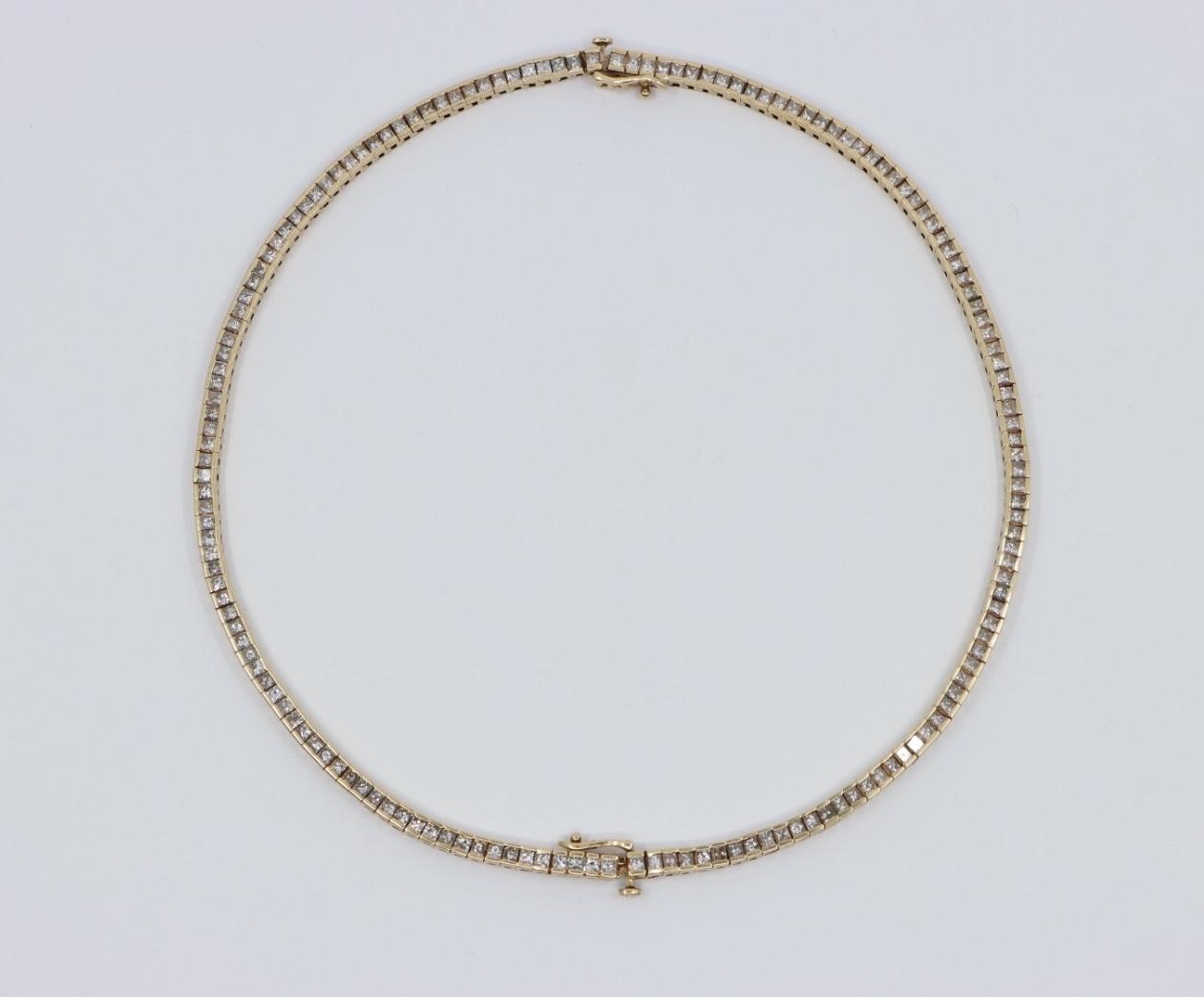 A Pair of Vintage 14K Gold Diamond Bracelets