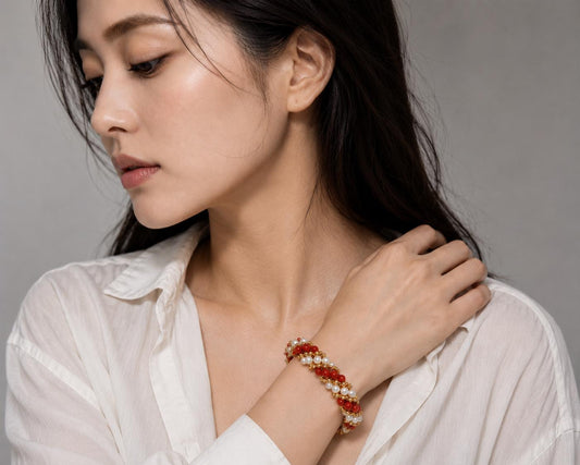 Vintage Paris Van Cleef & Arpels Coral Pearl Torsade Twist Bracelet
