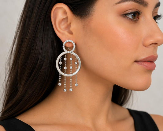 Sonia B. 18K White Gold Diamond Chandelier Earrings