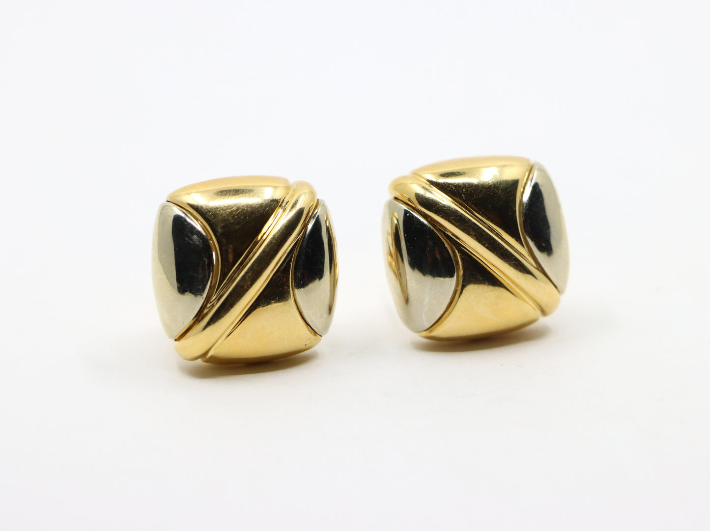 Bulgari 18K Yellow White Gold Puzzle Earring