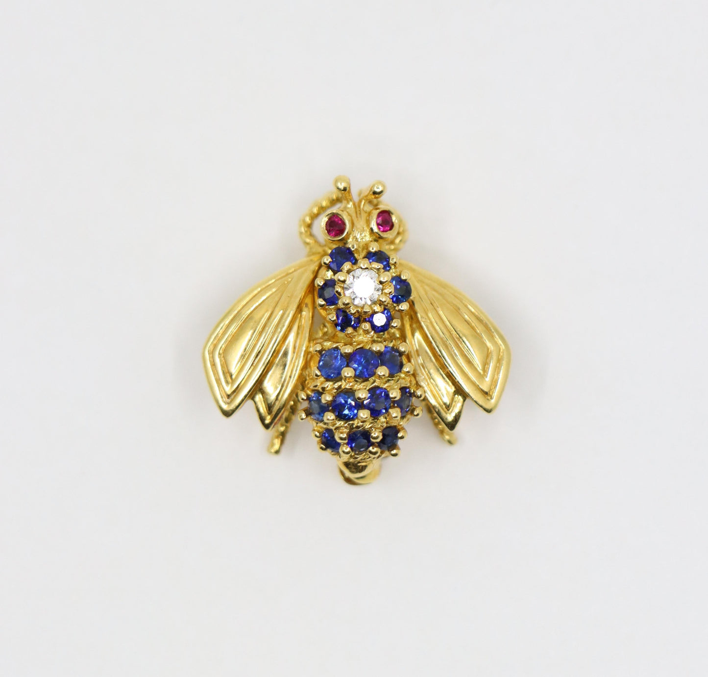 Tiffany & Co. 18K Gold Sapphire Diamond Bee Brooch
