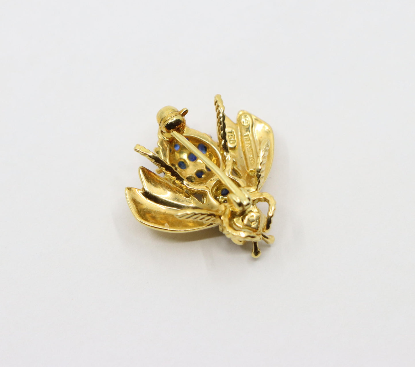 Tiffany & Co. 18K Gold Sapphire Diamond Bee Brooch
