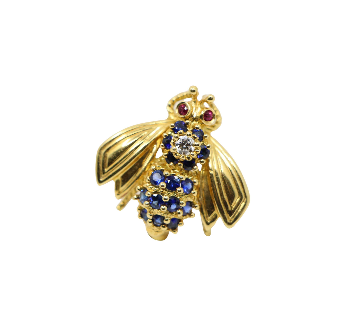 Tiffany & Co. 18K Gold Sapphire Diamond Bee Brooch