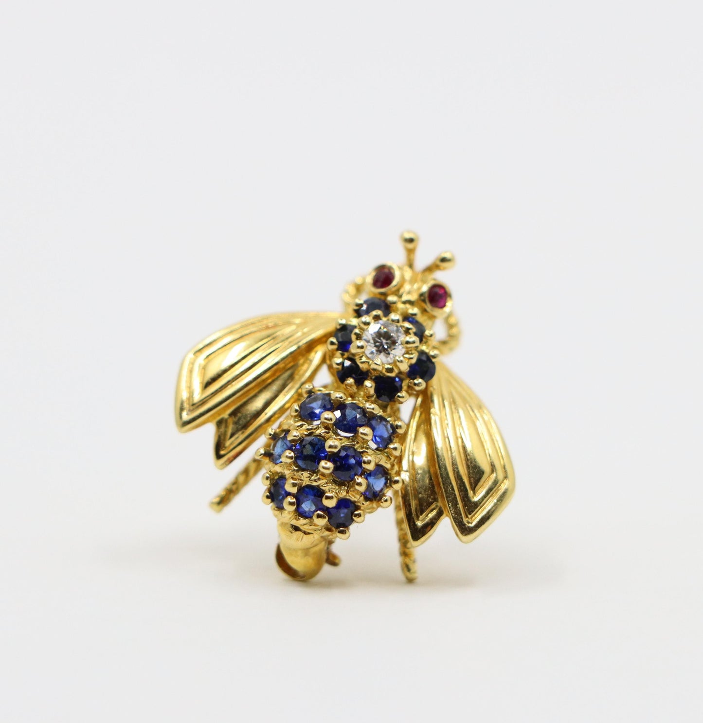 Tiffany & Co. 18K Gold Sapphire Diamond Bee Brooch