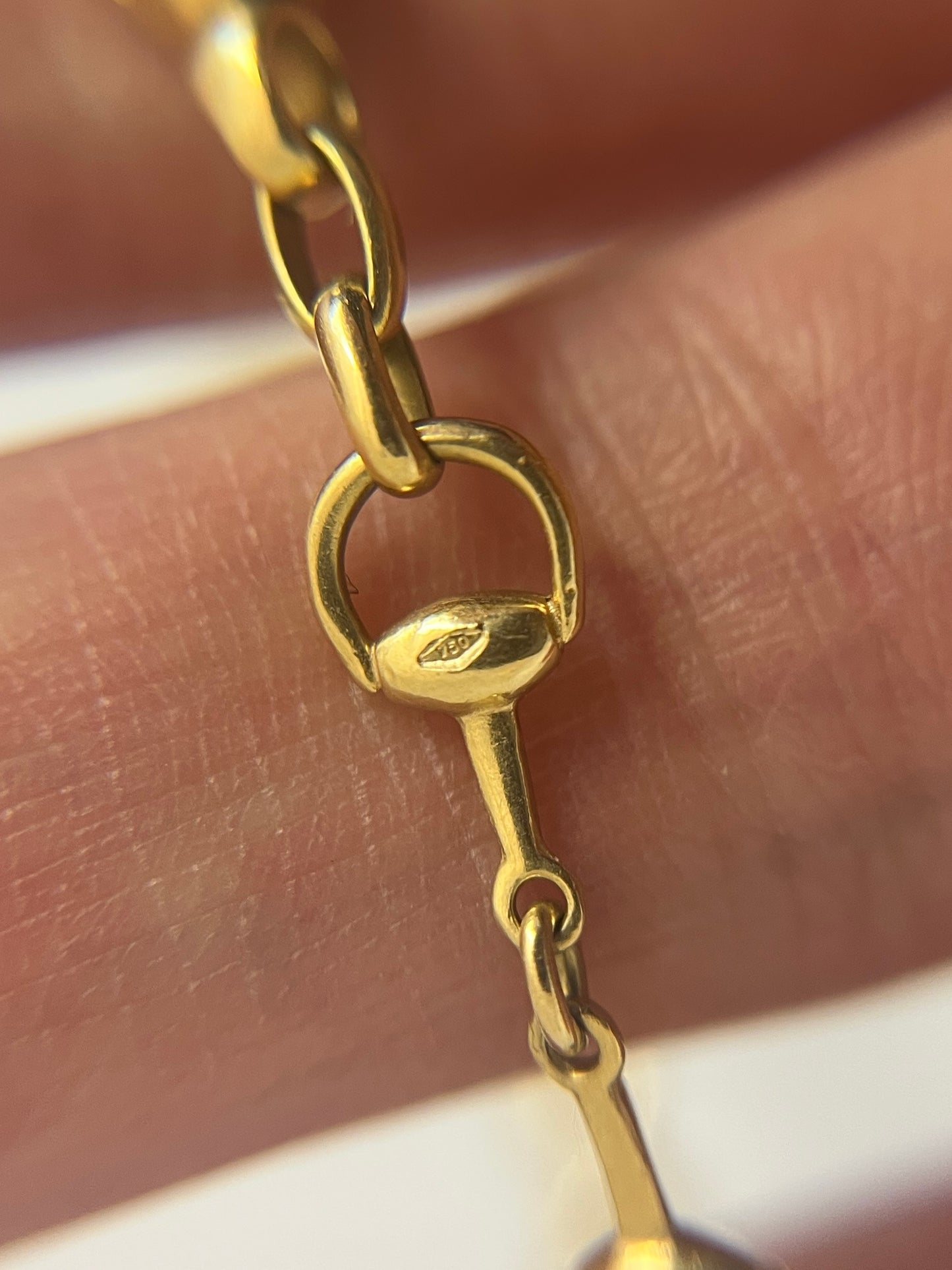 GUCCI 18K Gold Tiger Eye Insect Necklace