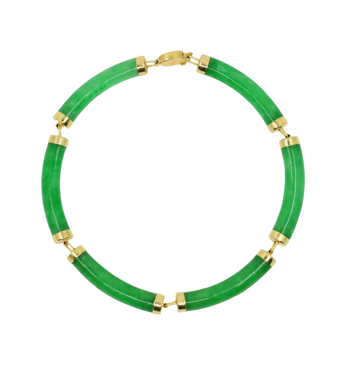 Vintage 14K Gold Jadeite Bracelet