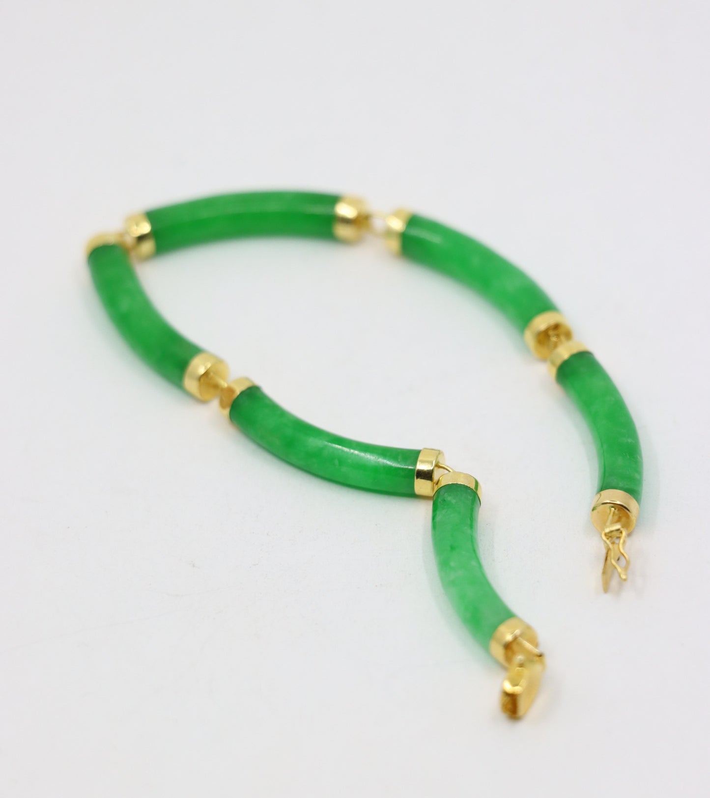 Vintage 14K Gold Jadeite Bracelet