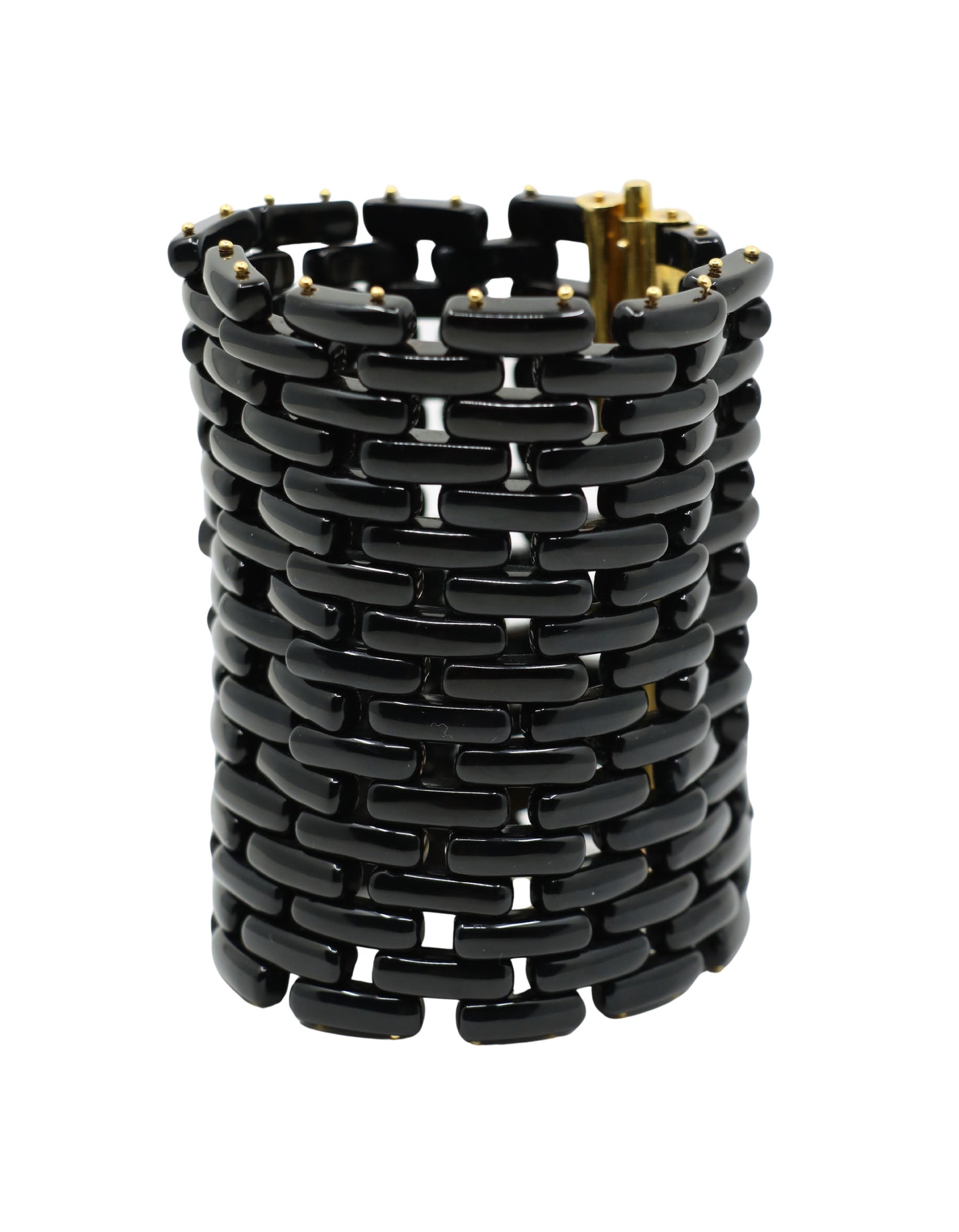 Angela Pintaldi 18K Gold Onyx Weave Bracelet