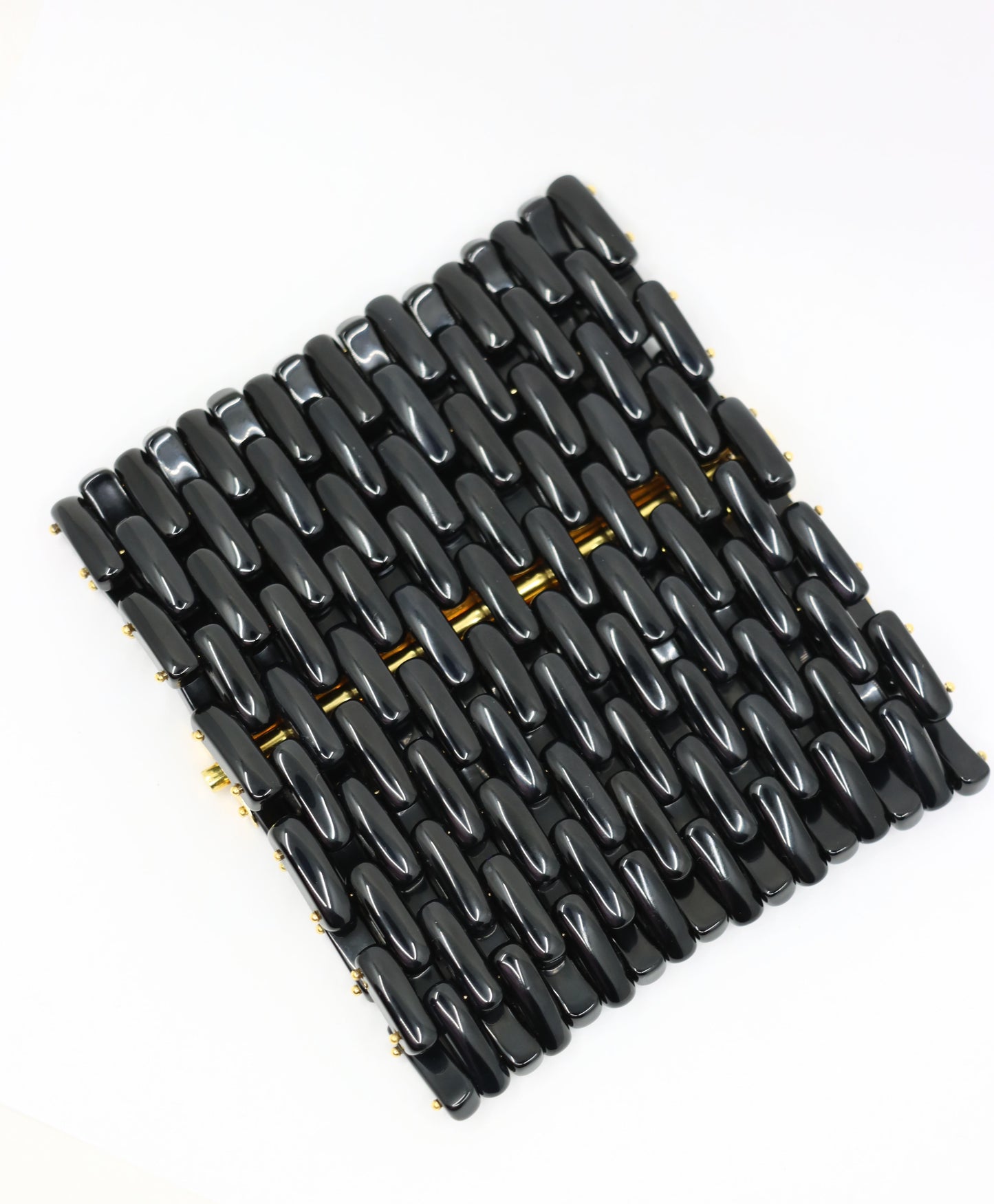 Angela Pintaldi 18K Gold Onyx Weave Bracelet