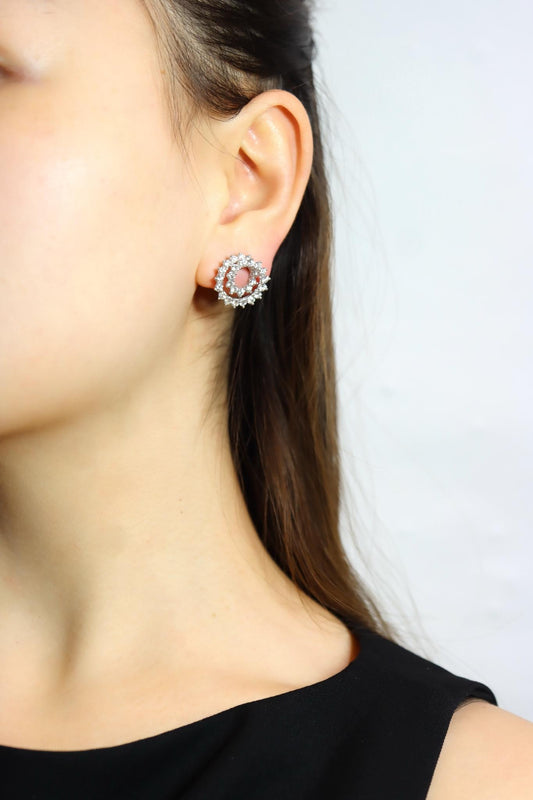 Tiffany & Co. Platinum Diamond Swirl Earrings