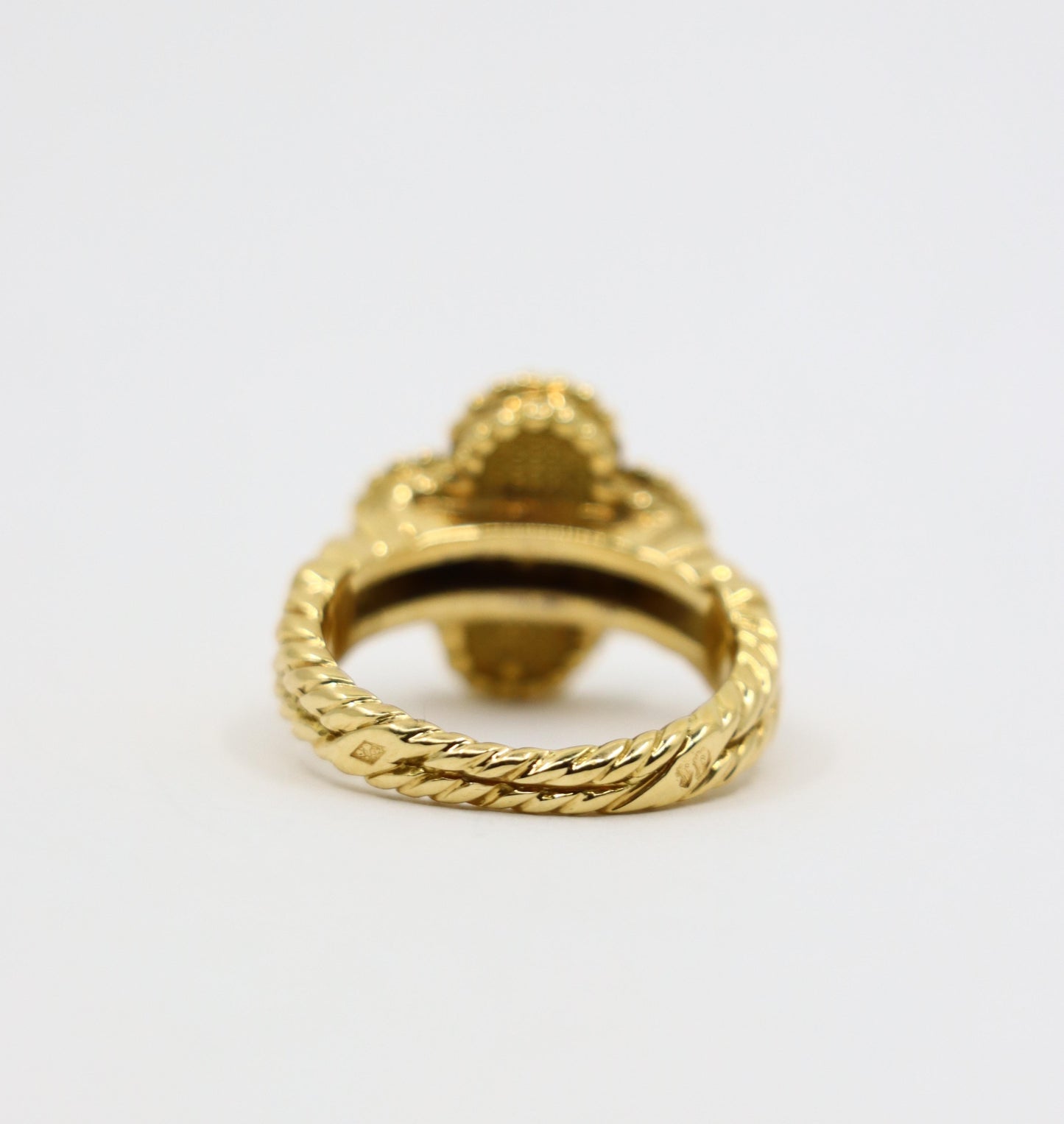 Van Cleef & Arpels 18K Gold Diamond Alhambra Ring