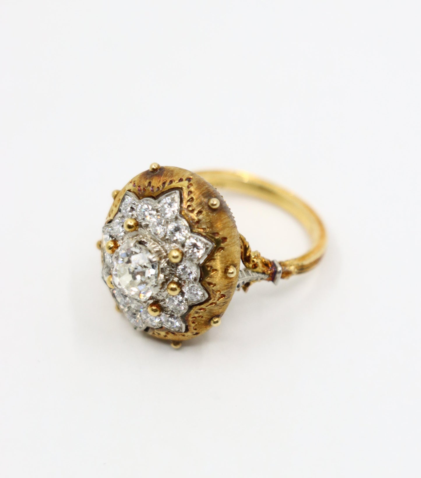 Antique Buccellati 18K Gold Diamond Ring