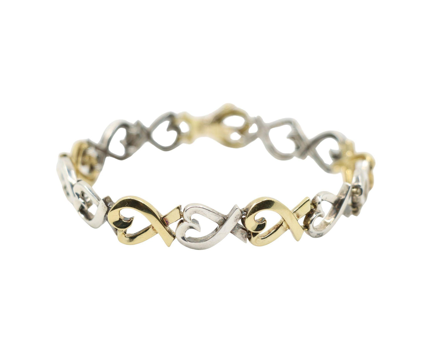 Tiffany & Co. 18K Gold & Sterling Loving Heart Bracelet