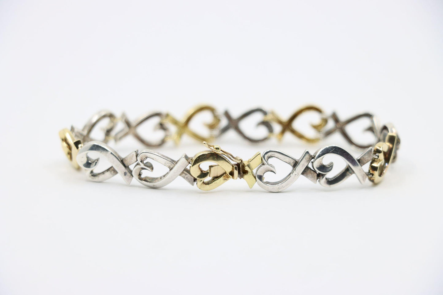 Tiffany & Co. 18K Gold & Sterling Loving Heart Bracelet