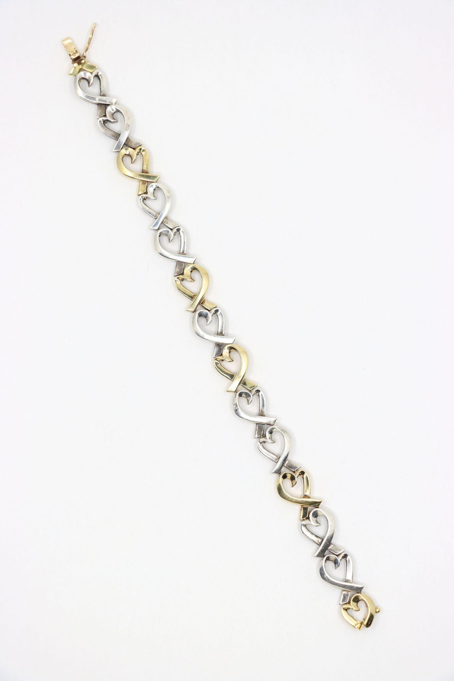 Tiffany & Co. 18K Gold & Sterling Loving Heart Bracelet