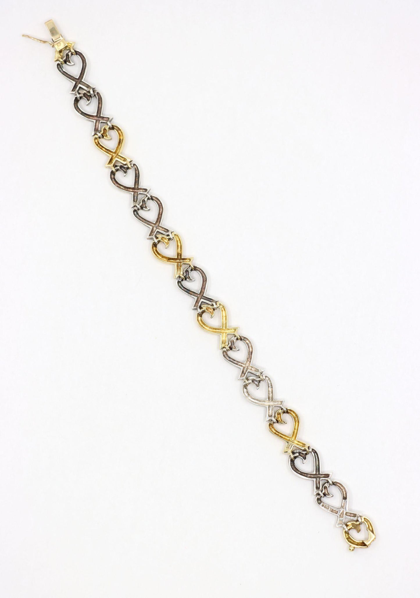 Tiffany & Co. 18K Gold & Sterling Loving Heart Bracelet