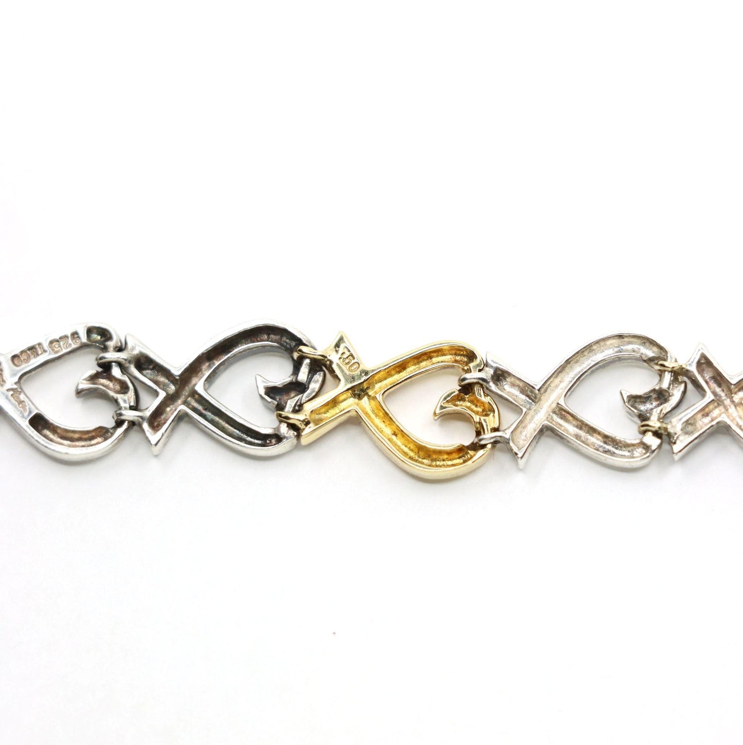 Tiffany & Co. 18K Gold & Sterling Loving Heart Bracelet