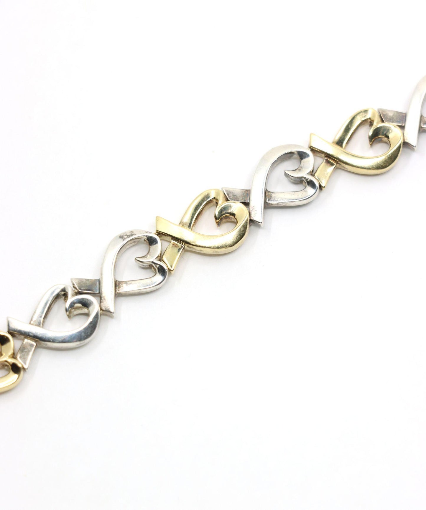 Tiffany & Co. 18K Gold & Sterling Loving Heart Bracelet