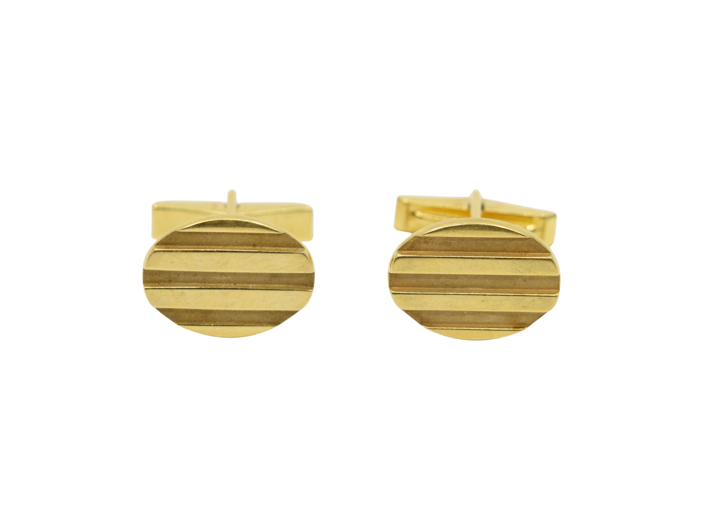 Vintage Tiffany & Co. 18K Gold Oval Textured Cufflink