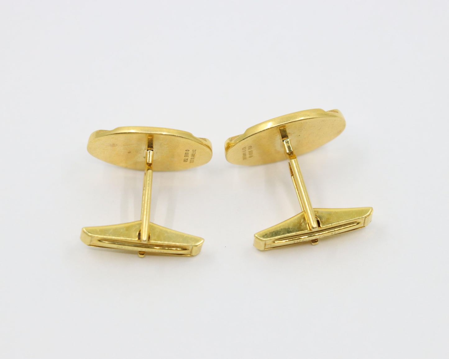 Vintage Tiffany & Co. 18K Gold Oval Textured Cufflink