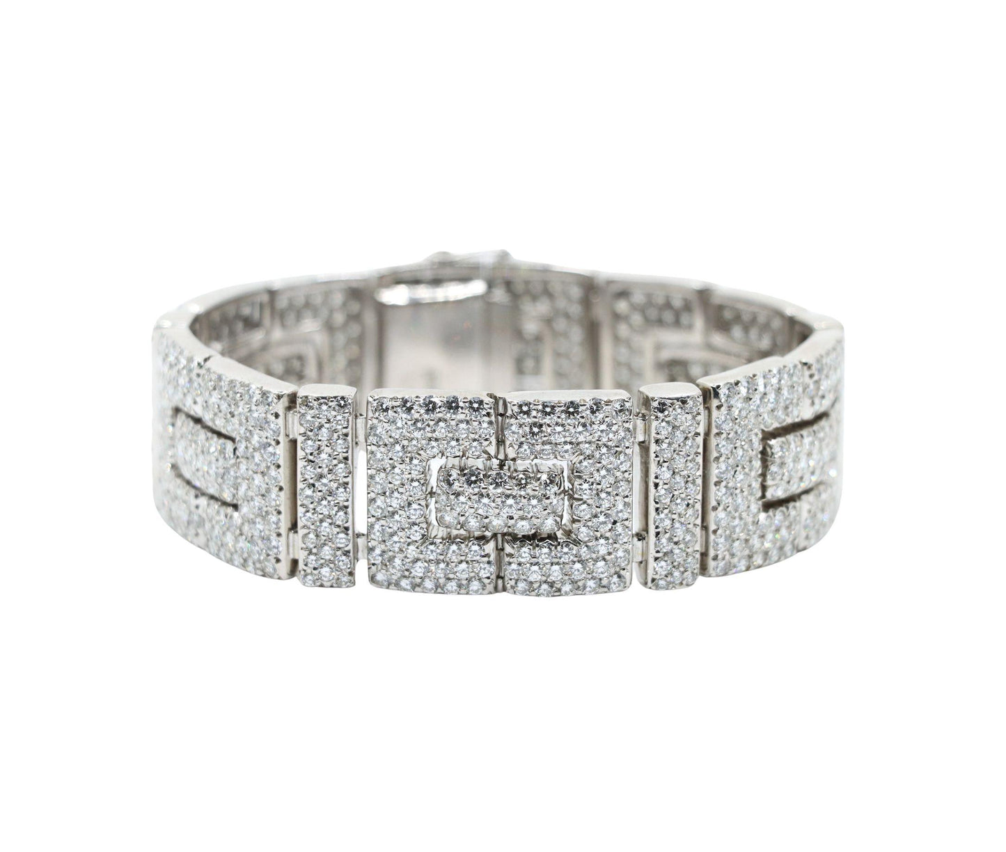 Art Deco 18K White Gold Diamonds Bracelet