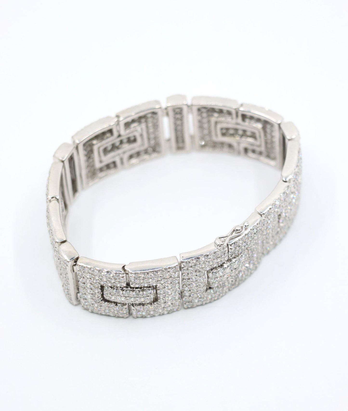 Art Deco 18K White Gold Diamonds Bracelet