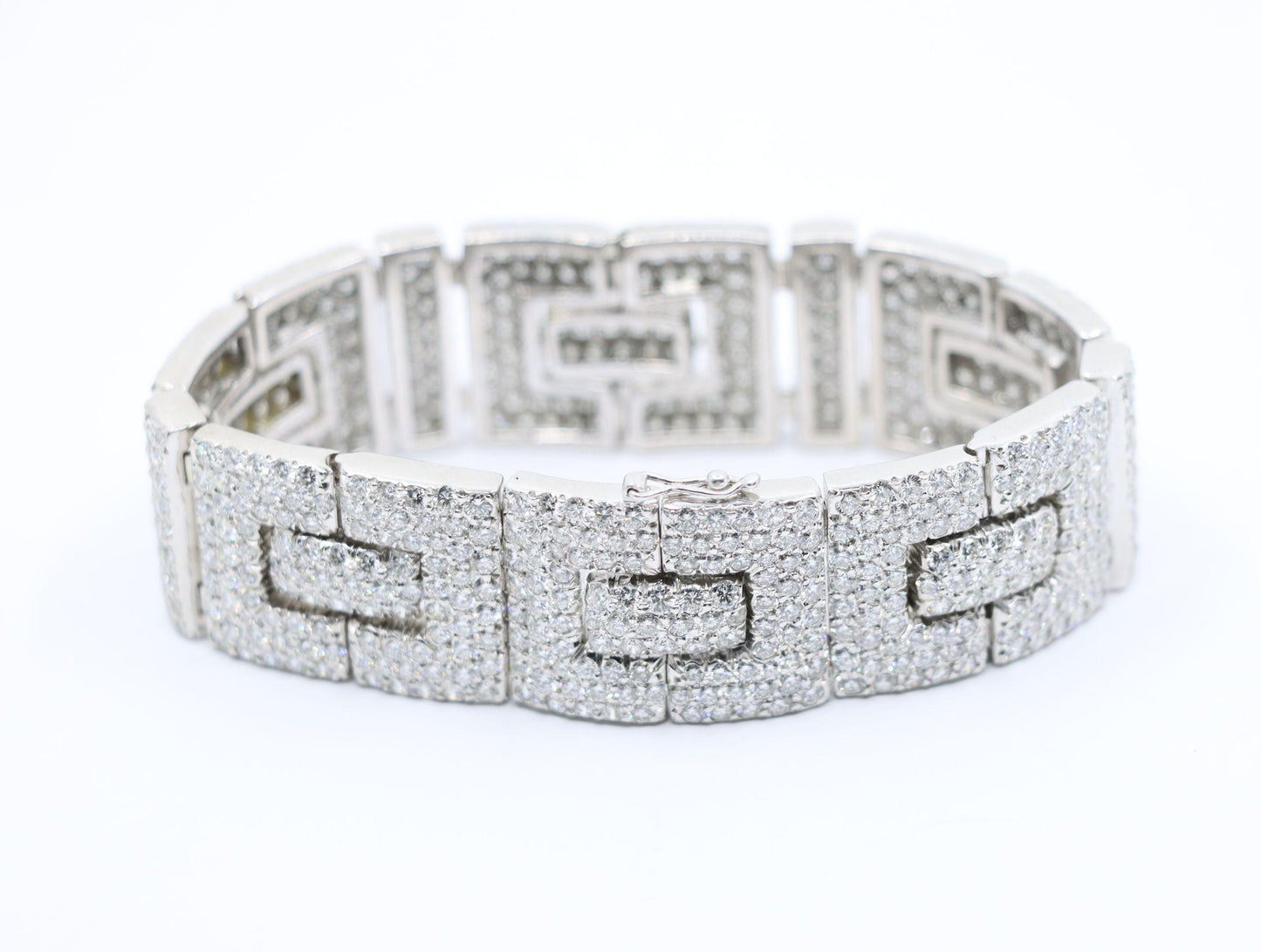 Art Deco 18K White Gold Diamonds Bracelet