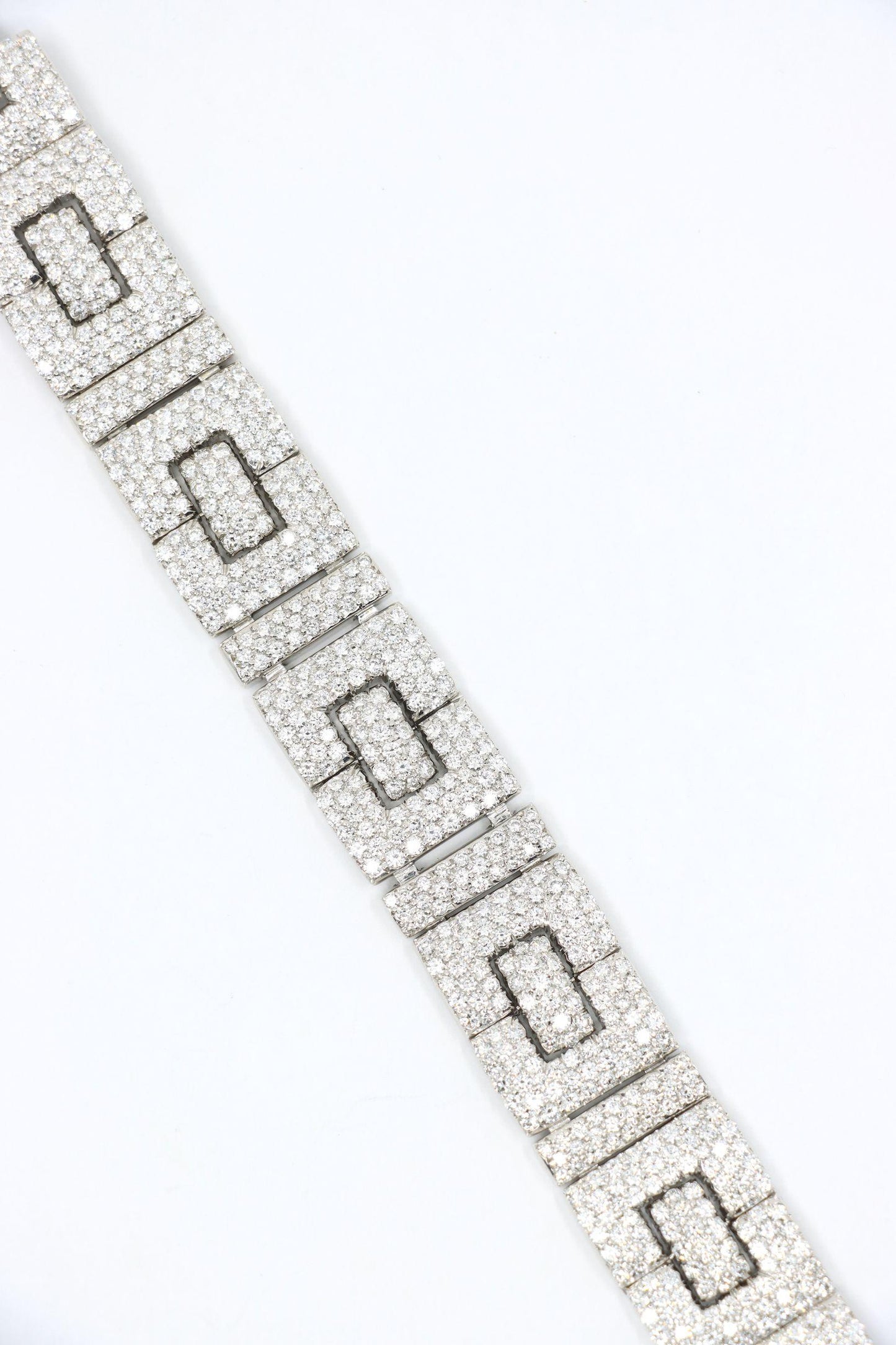 Art Deco 18K White Gold Diamonds Bracelet