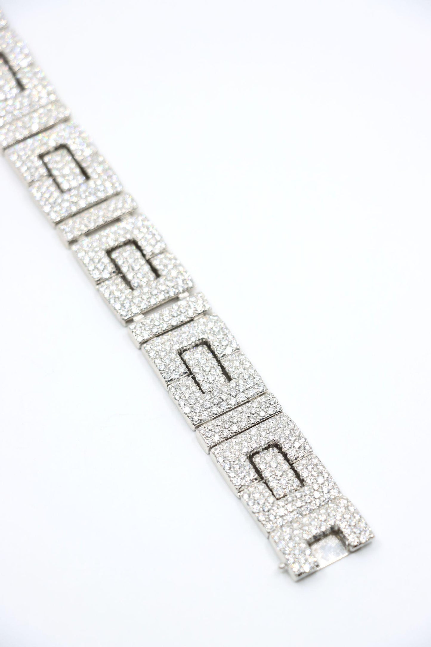 Art Deco 18K White Gold Diamonds Bracelet