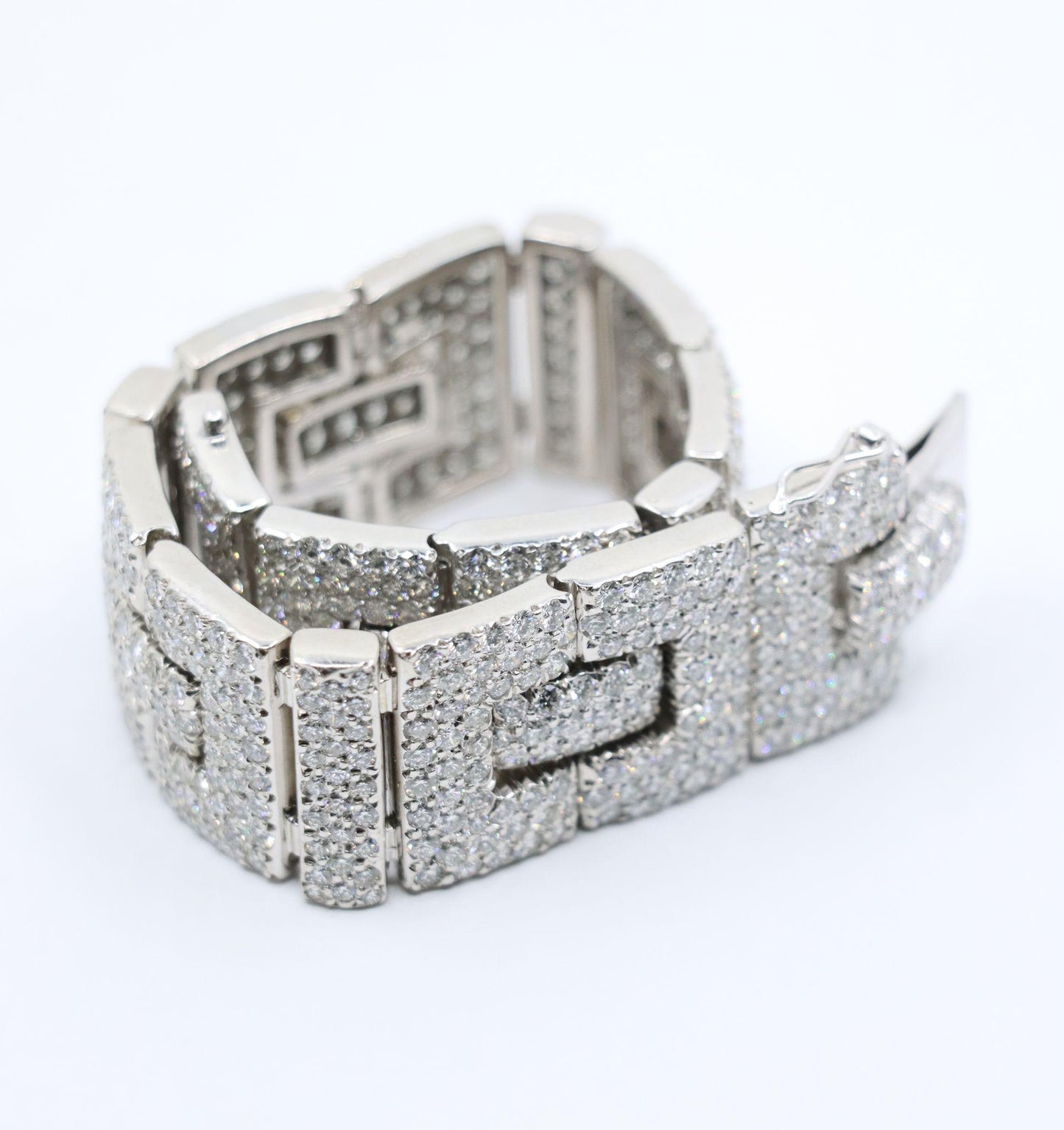 Art Deco 18K White Gold Diamonds Bracelet